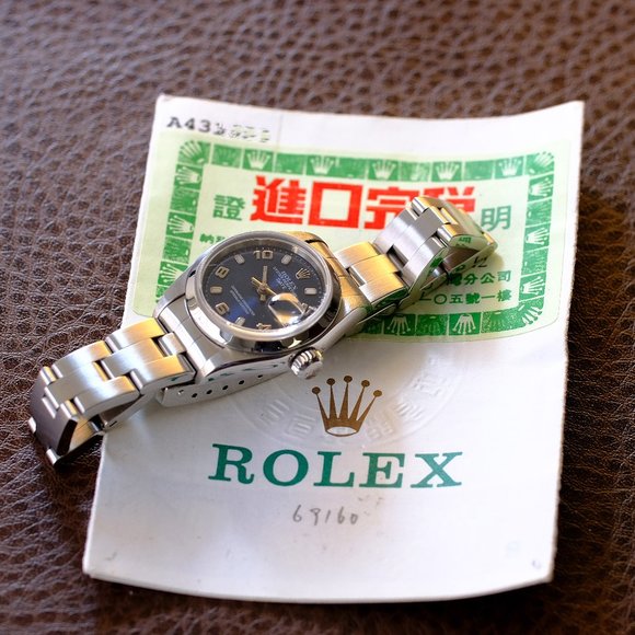 Rolex Oyster Perpetual Date Blue Dial 26mm W/Cert - Picture 10 of 14